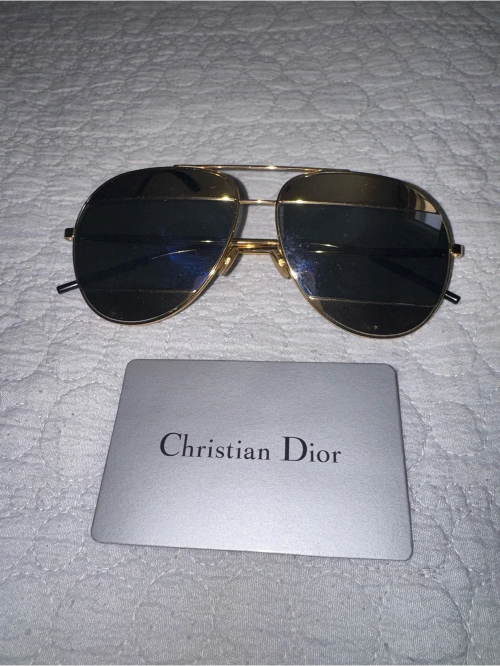 Christian Dior Gold Aviator Sunglasses - Black Lenses